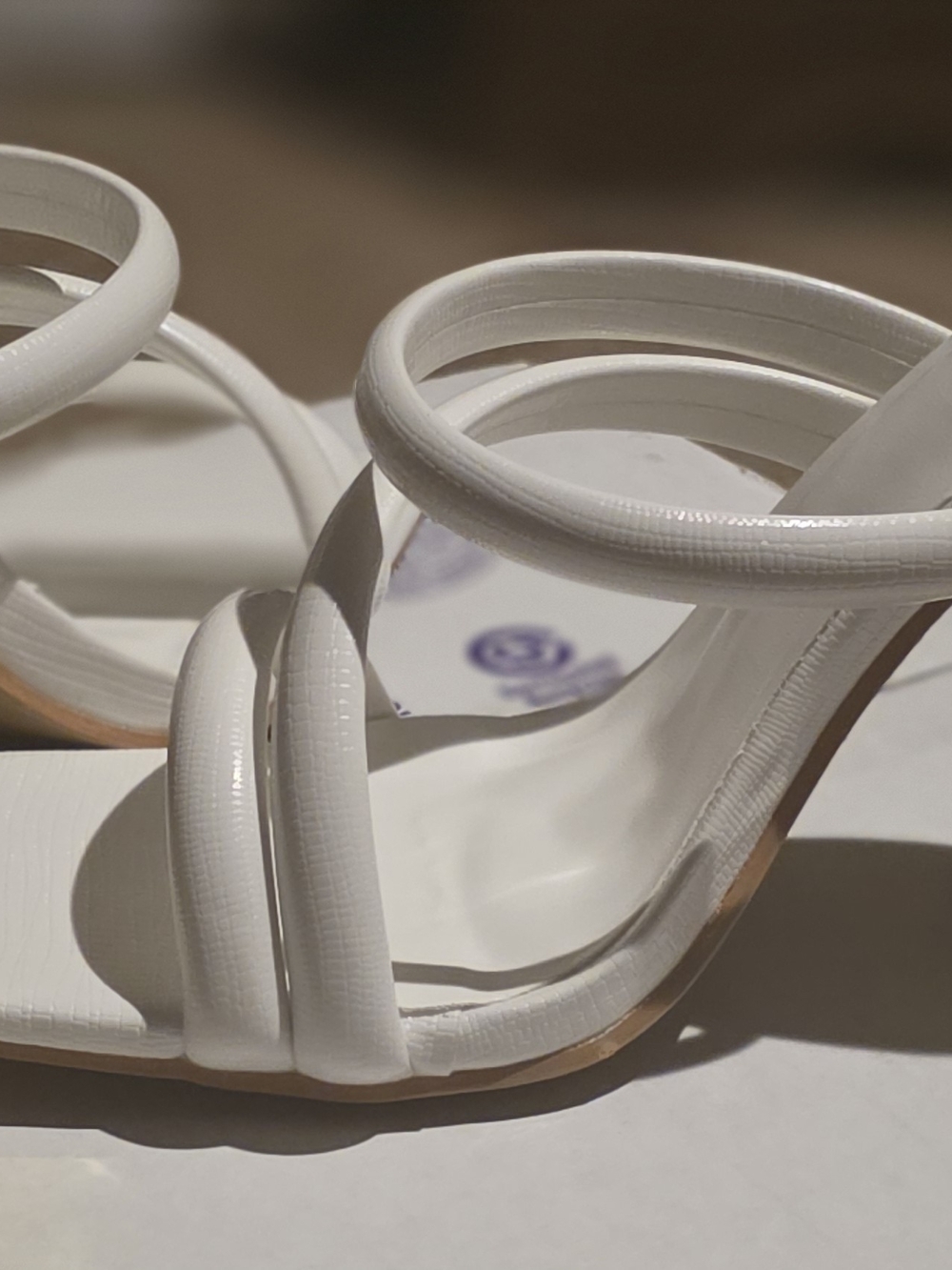 White Strappy Heeled Sandals - Women
